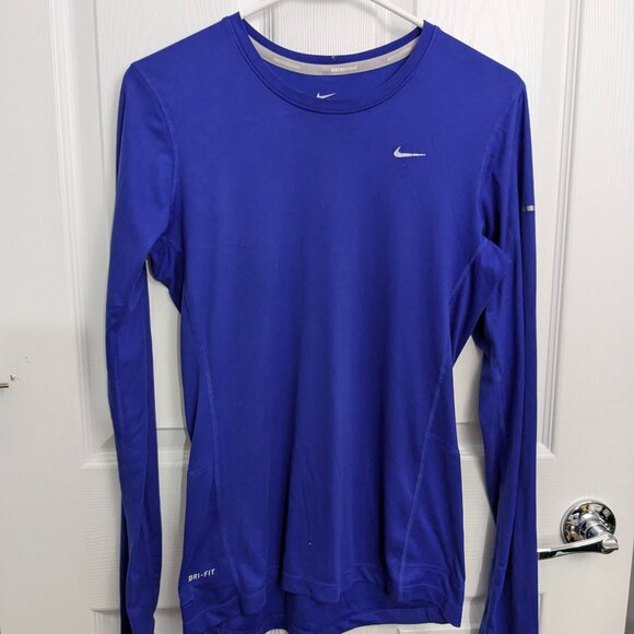 Nike Running Dri-Fit Women's Blue Long Sleeve Tee, Size Small - Picture 2 of 11